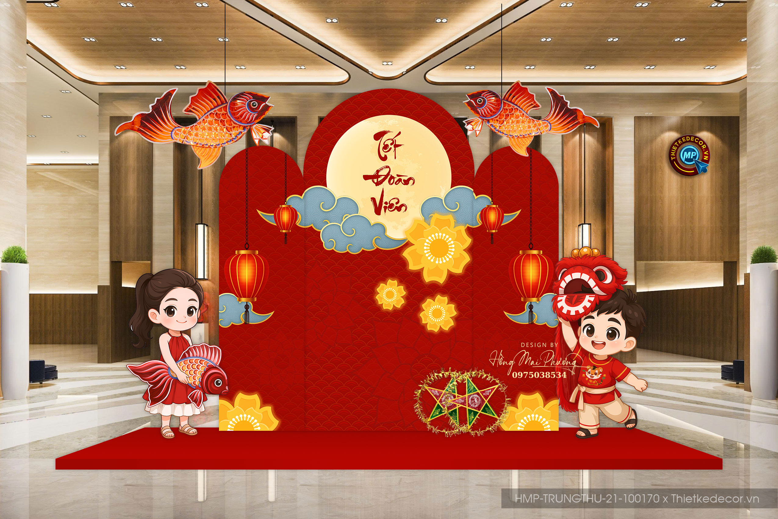 Tết Trung Thu. Trang trí đại sảnh Mall, Chung cư, Nhà Hàng, Ngân hàng, Khách Sạn, Quán CF